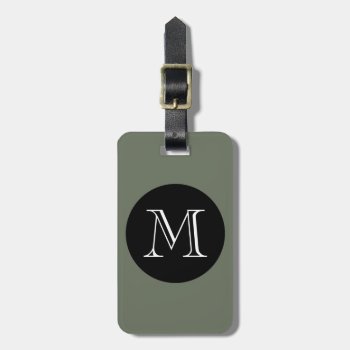 Chic Luggage/bag Tag_533 Green/black/monogram Luggage Tag by GiftMePlease at Zazzle