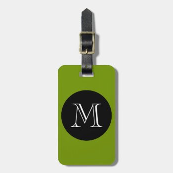 Chic Luggage/bag Tag_66 Green/black/monogram Luggage Tag by GiftMePlease at Zazzle