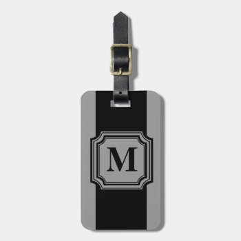 Chic Luggage/bag Tag_ Black/gray Luggage Tag by GiftMePlease at Zazzle