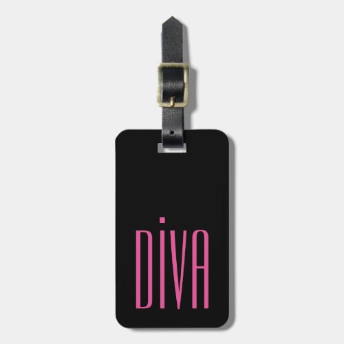 CHIC LUGGAGEBAG TAG_GIRLY DIVA PINKBLACK LUGGAGE TAG