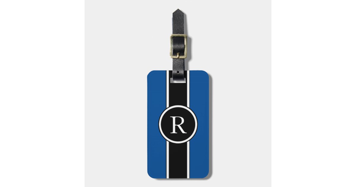 CHIC LUGGAGE/BAG TAG_MODERN 156 BLUE/BLACK/WHITE LUGGAGE TAG Zazzle