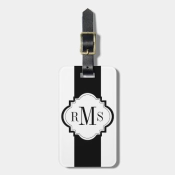 Chic Luggage/bag Tag_modern Black/white Stripes Luggage Tag by GiftMePlease at Zazzle