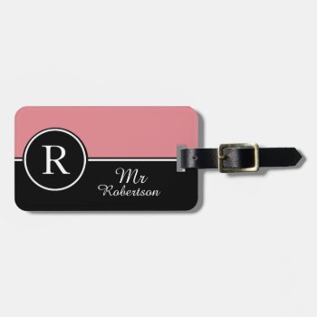 Chic Luggage/bag Tag_modern "mr" Pink/black Luggage Tag by GiftMePlease at Zazzle