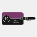 Chic Luggage/bag Tag_modern &quot;mrs&quot; Purple/black Luggage Tag at Zazzle