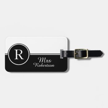 Chic Luggage/bag Tag_modern "mrs" White/black Luggage Tag by GiftMePlease at Zazzle