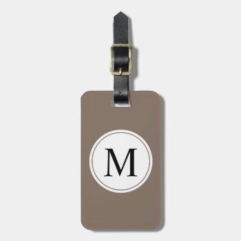 Chic Luggage/bag Tag_modern Soft Brown/white/black Luggage Tag by GiftMePlease at Zazzle
