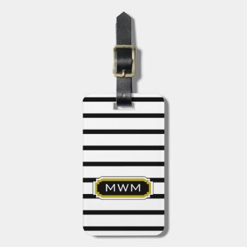 Chic Luggage/bag Tag_yellow/black/white Luggage Tag by GiftMePlease at Zazzle