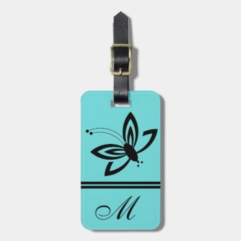 Chic Luggage/gift Tag_butterfly 07_133  Monogrram Luggage Tag by GiftMePlease at Zazzle