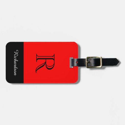 CHIC LUGGAGE TAG_BLACK/WHITE /RED LUGGAGE TAG Zazzle