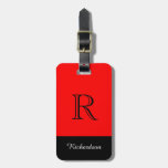 Chic Luggage Tag_black/white /red Luggage Tag at Zazzle