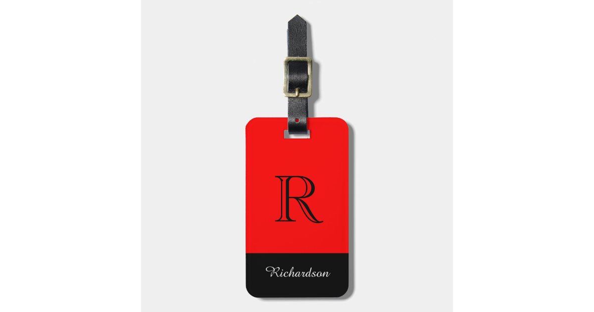CHIC LUGGAGE TAG_BLACK/WHITE /RED LUGGAGE TAG | Zazzle.com