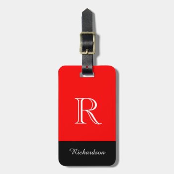 Chic Luggage Tag_black/white /red Luggage Tag by GiftMePlease at Zazzle