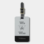 Chic Luggage Tag_&quot;mr &amp; Mrs&quot; In Gray/black Luggage Tag at Zazzle