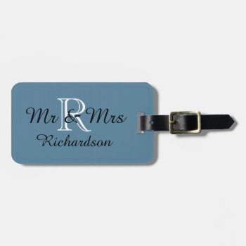 Chic Luggage Tag_mr & Mrs_scuba Blue Luggage Tag by GiftMePlease at Zazzle