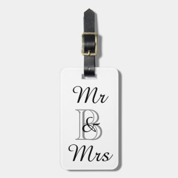 Chic Luggage Tag_"mr & Mrs" With Monogram Luggage Tag by GiftMePlease at Zazzle