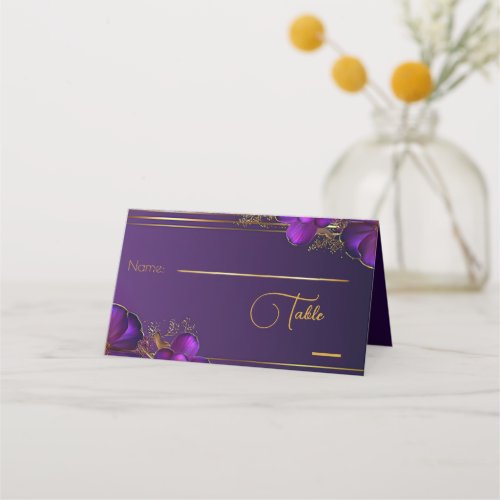 Chic Luminous Violets Purple Customizable Place Card