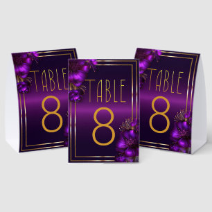 Chic Luminous Violets Purple Wedding Table Number Paper Table Tent
