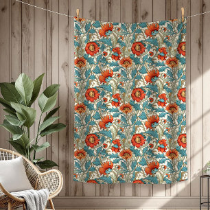 Chic Luxurious Heritage William Morris Prints Fleece Blanket