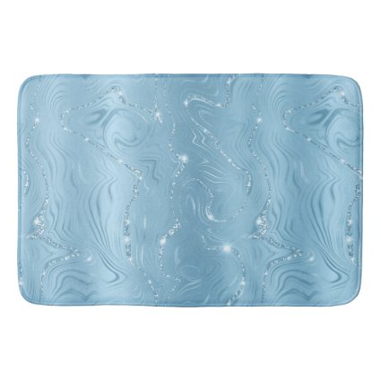 Chic Luxury Baby Blue Silver Glitter Pattern