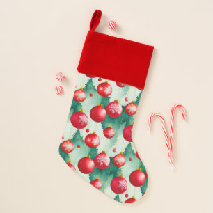 Chic Luxury Christmas Watercolor Red Decorations Stocking