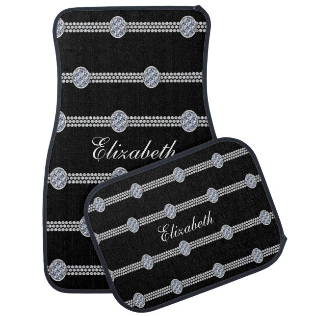 Chic Luxury Diamond Pearl | Rhinestone Car Floor Mat (Set)