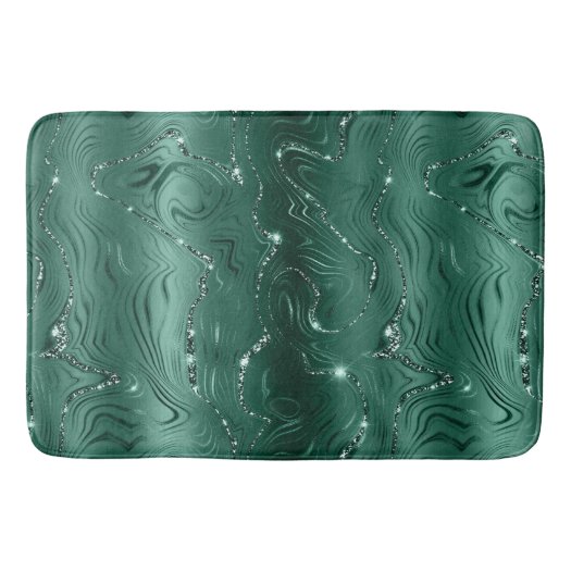 Chic Luxury Emerald Green Silver Glitter