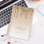 Chic Luxury Glitter Drips Gold 2024 Planner<br><div class="desc">This chic planner features a sparkly gold faux glitter drip border and gold ombre background. Personalize it with her name in elegant script over a gold diamond divider. The words "2024 Planner" or other text of your choice appear in sans serif font below.</div>