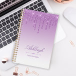 Chic Luxury Glitter Drips Purple 2024 Planner<br><div class="desc">This chic planner features a sparkly purple faux glitter drip border and purple ombre background. Personalize it with her name in elegant script over a purple diamond divider. The words "2024 Planner" or other text of your choice appear in sans serif font below.</div>