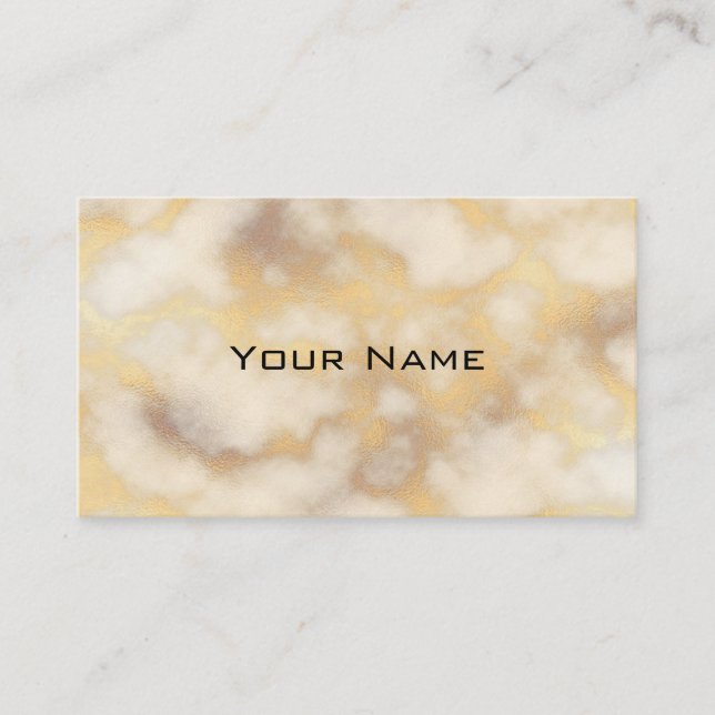 Chic Luxury Gray & Gold Marble Pattern Background Business Card (Front)