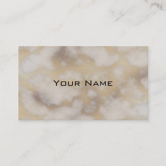 Chic Luxury Gray & Gold Marble Pattern Background Business Card (Front)