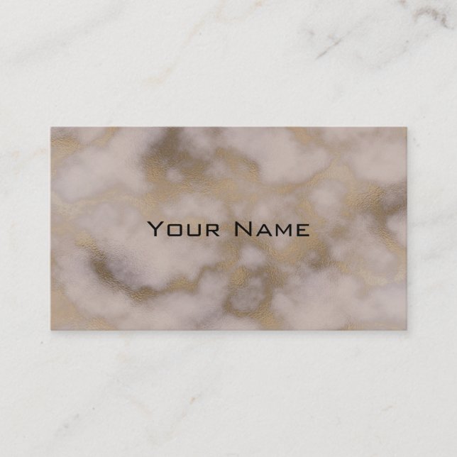 Chic Luxury Gray & Gold Marble Pattern Background Business Card (Front)