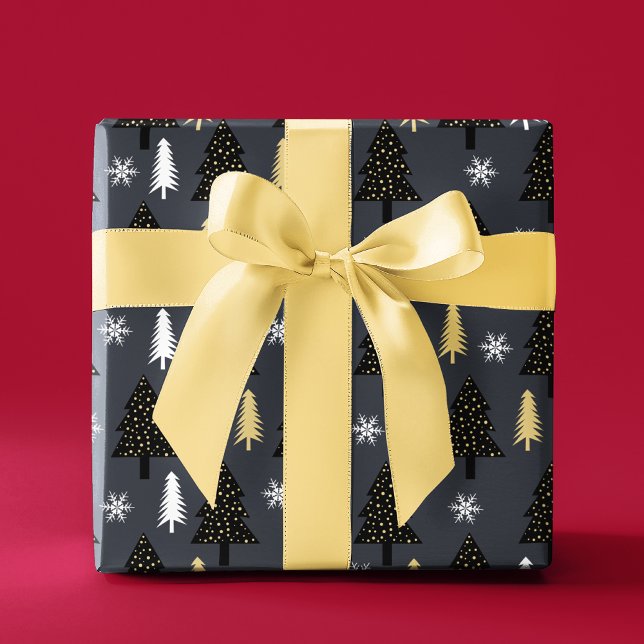 Chic Luxury Modern Christmas Tree Pattern Wrapping Paper (Creator Uploaded)