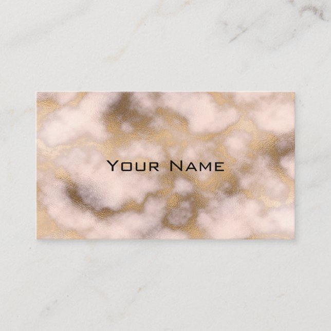 Chic Luxury Rose Gold Marble Pattern Background Business Card (Front)