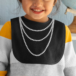 Chic Luxury Style Pearl Necklace Girl Baby Bib