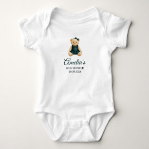 Chic Luxury Teddy Bear Baby Shower Bodysuit