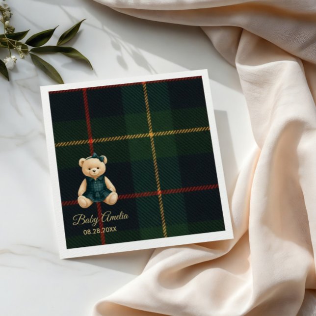 Chic Luxury Teddy Bear Baby Shower Invitation Napkins (Creator Uploaded)