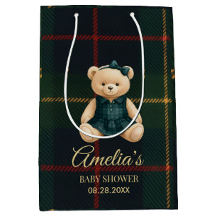 Chic Luxury Teddy Bear Baby Shower  Medium Gift Bag