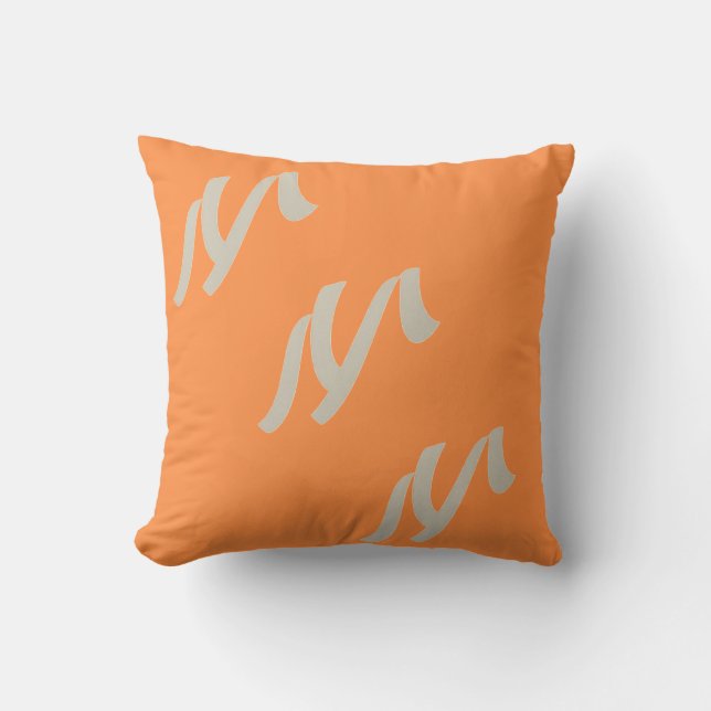 Chic "M" Square Pillow – Personalized Elegance for (Front)