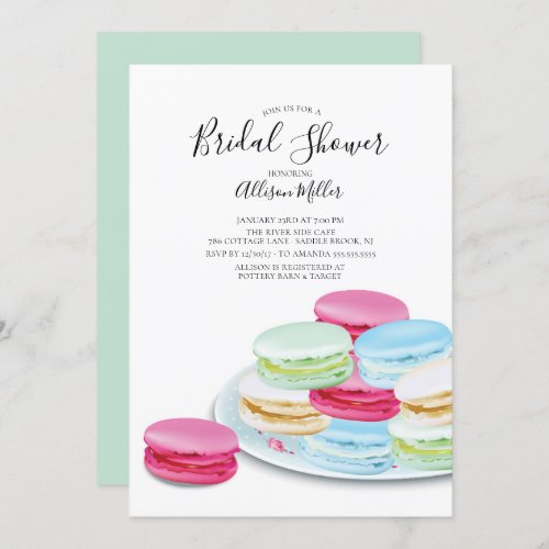 Chic Macaroon Bridal Shower Invitation