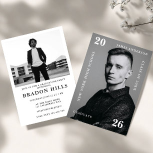 Chic Magazin Senior Graduate, Modern Graduation  Invitation