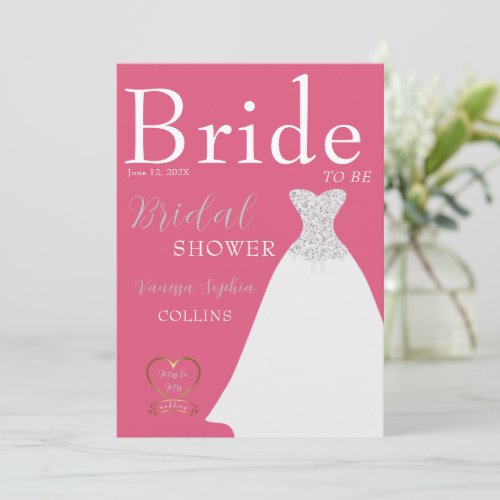 Chic Magazine Cover Bridal Shower Invitation