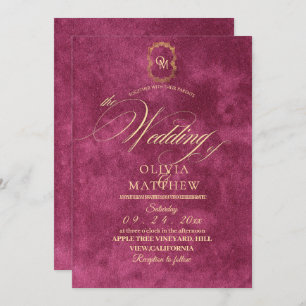 Chic Magenta Wedding Invitation