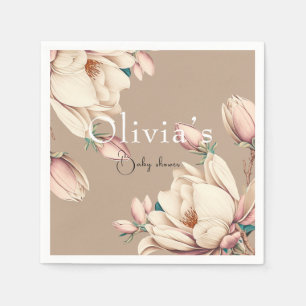 chic magnolia floral  napkins