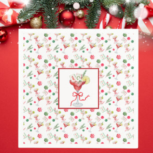 Chic Mahjong Christmas Grandmillennial Watercolor Napkins