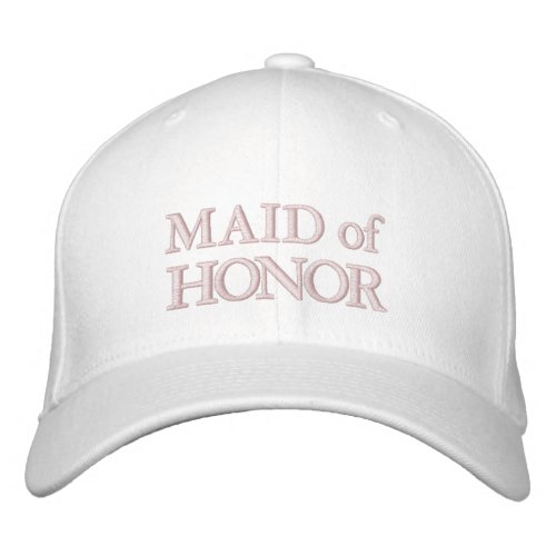 Chic Maid of Honor blush pink white Embroidered Baseball Cap