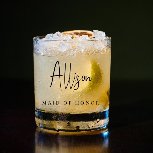 Chic Maid Of Honor Bridal Wedding Whiskey Glass (Creator Uploaded)