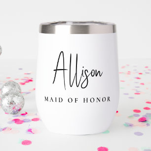 Chic Maid Of Honor Wedding Thermal Wine Tumbler