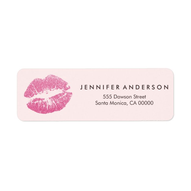 Chic Makeup Artist Blush Light Pink Glitter Lips Label (Front)