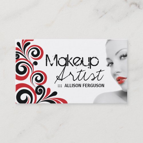 Chic Makeup Artist Business Card Template