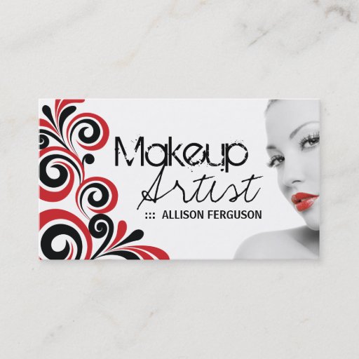 Customizable Chic Makeup Artist Business Card Template
